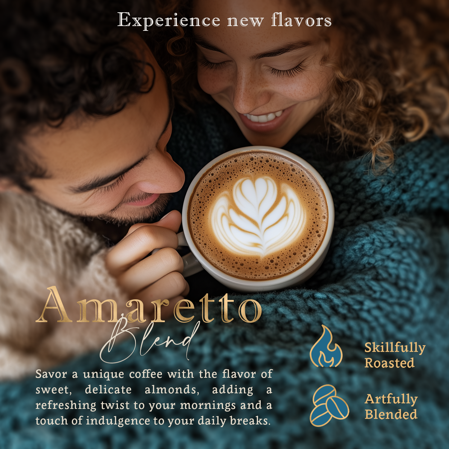 Amaretto Whole Bean and Ground Coffee – Organic 100% Arabica, Single Origin, Medium Roast