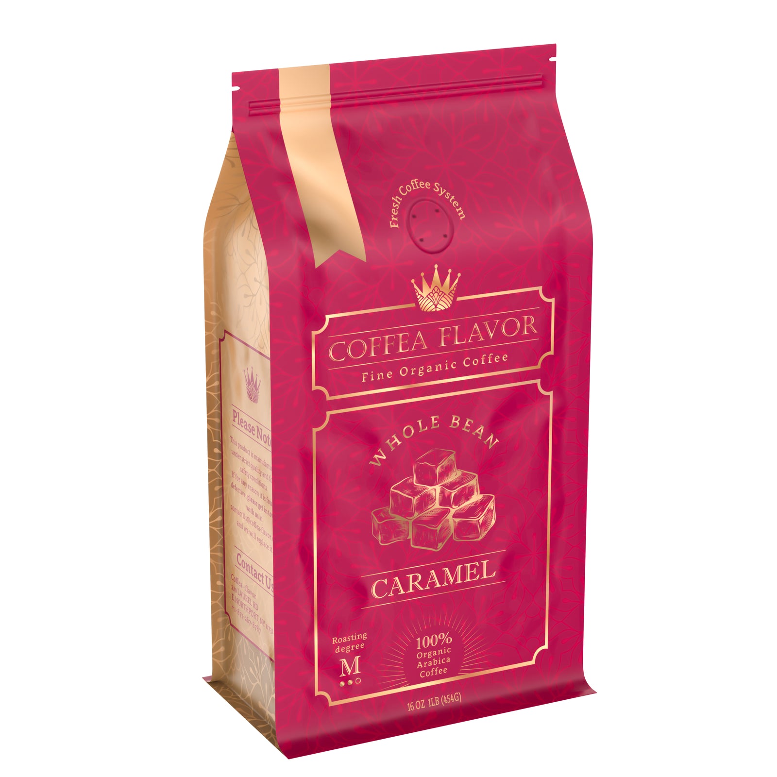 Caramel Flavored Coffee – Organic, 100% Arabica, Medium Roast, Whole Bean or Ground