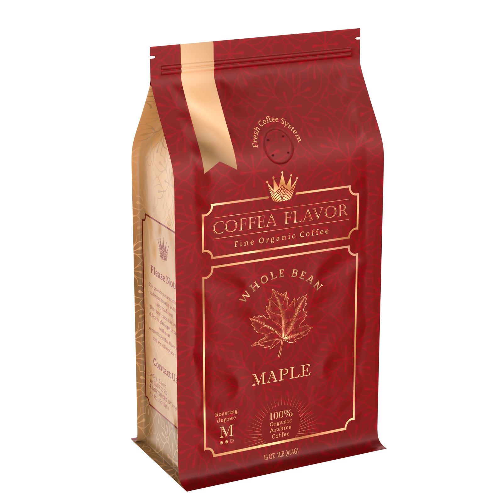 Maple Whole Bean and Ground Coffee – Organic 100% Arabica, Single Origin, Medium Roast