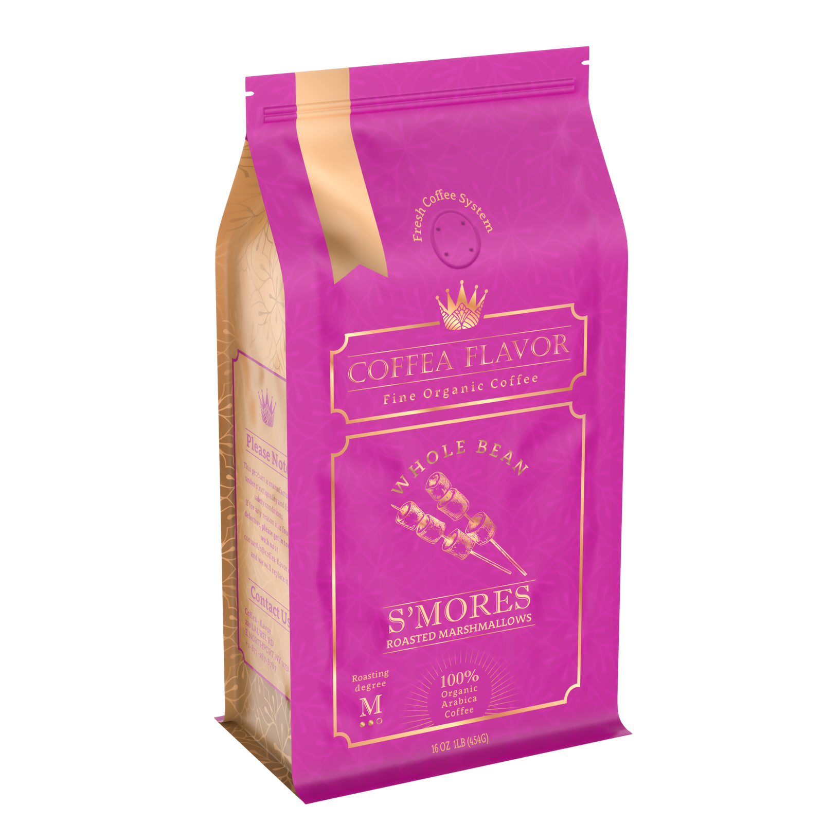 S’mores Whole Bean and Ground Coffee – Organic 100% Arabica, Single Origin, Medium Roast