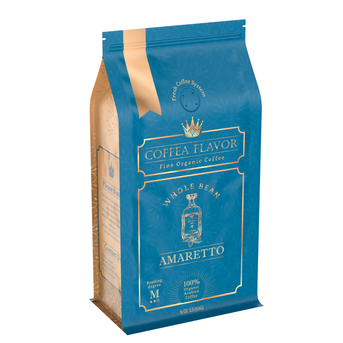 Amaretto Whole Bean and Ground Coffee – Organic 100% Arabica, Single Origin, Medium Roast