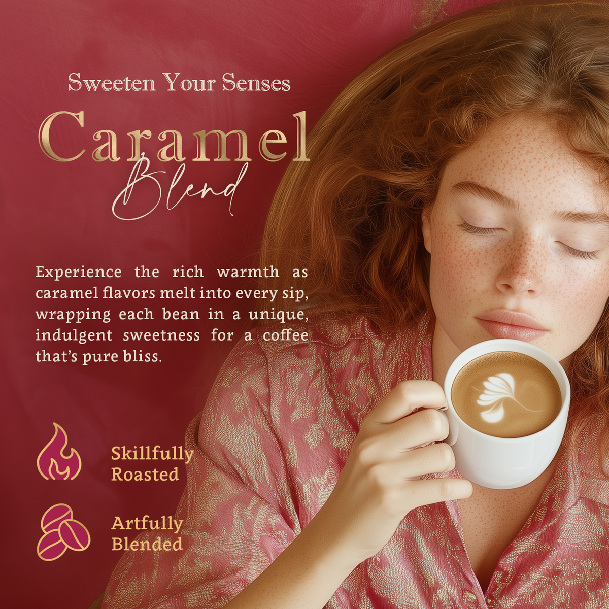 Caramel Flavored Coffee – Organic, 100% Arabica, Medium Roast, Whole Bean or Ground