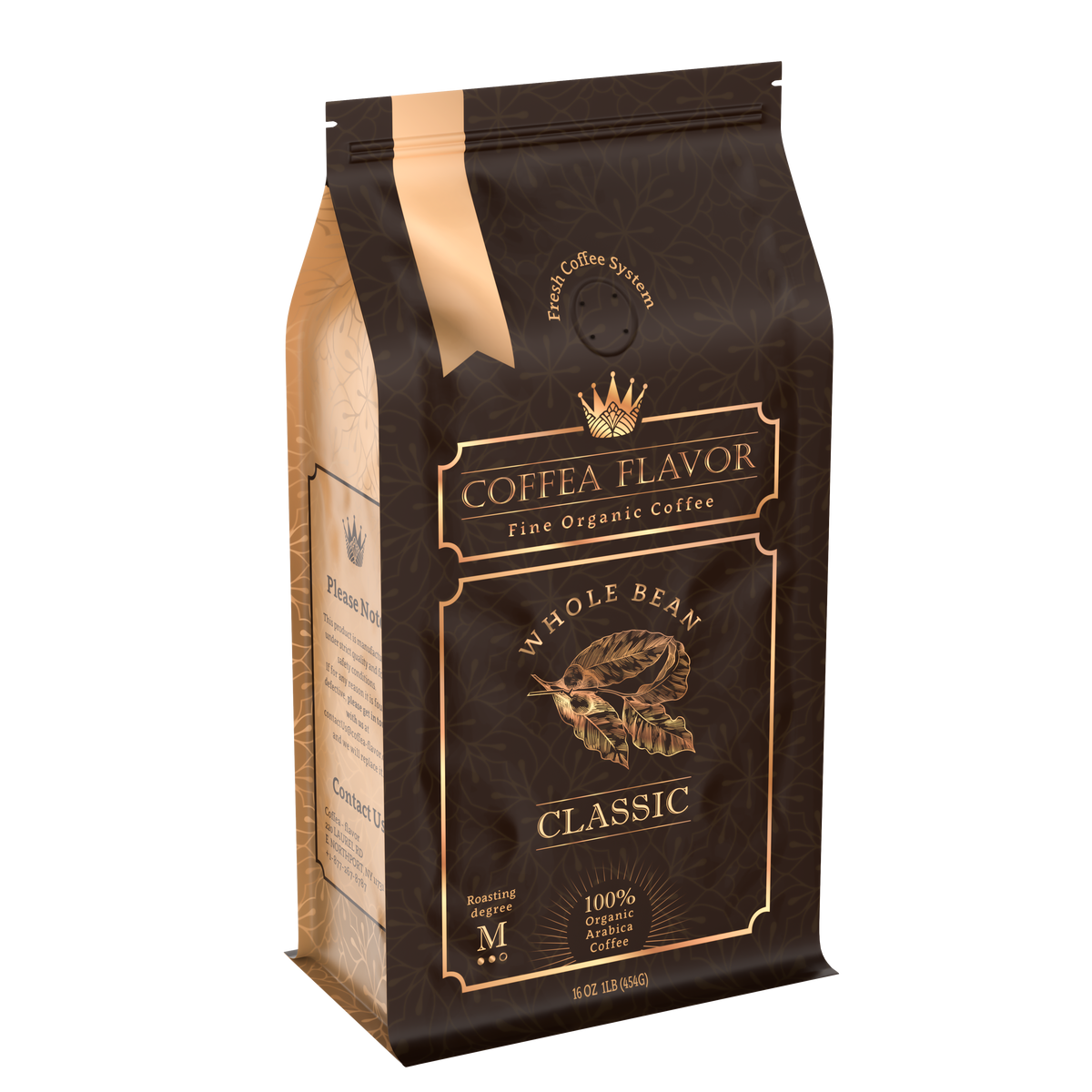 Classic Whole Bean and Ground Coffee – Organic 100% Arabica, Single Origin, Medium Roast