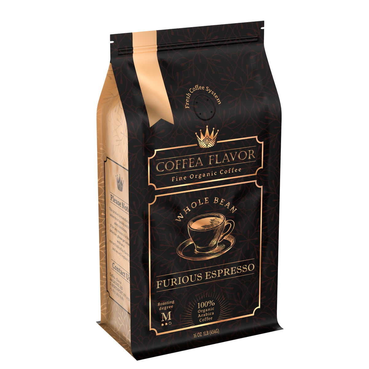 Espresso Whole Bean and Ground Coffee – Organic 100% Arabica, Single Origin, Medium Roast