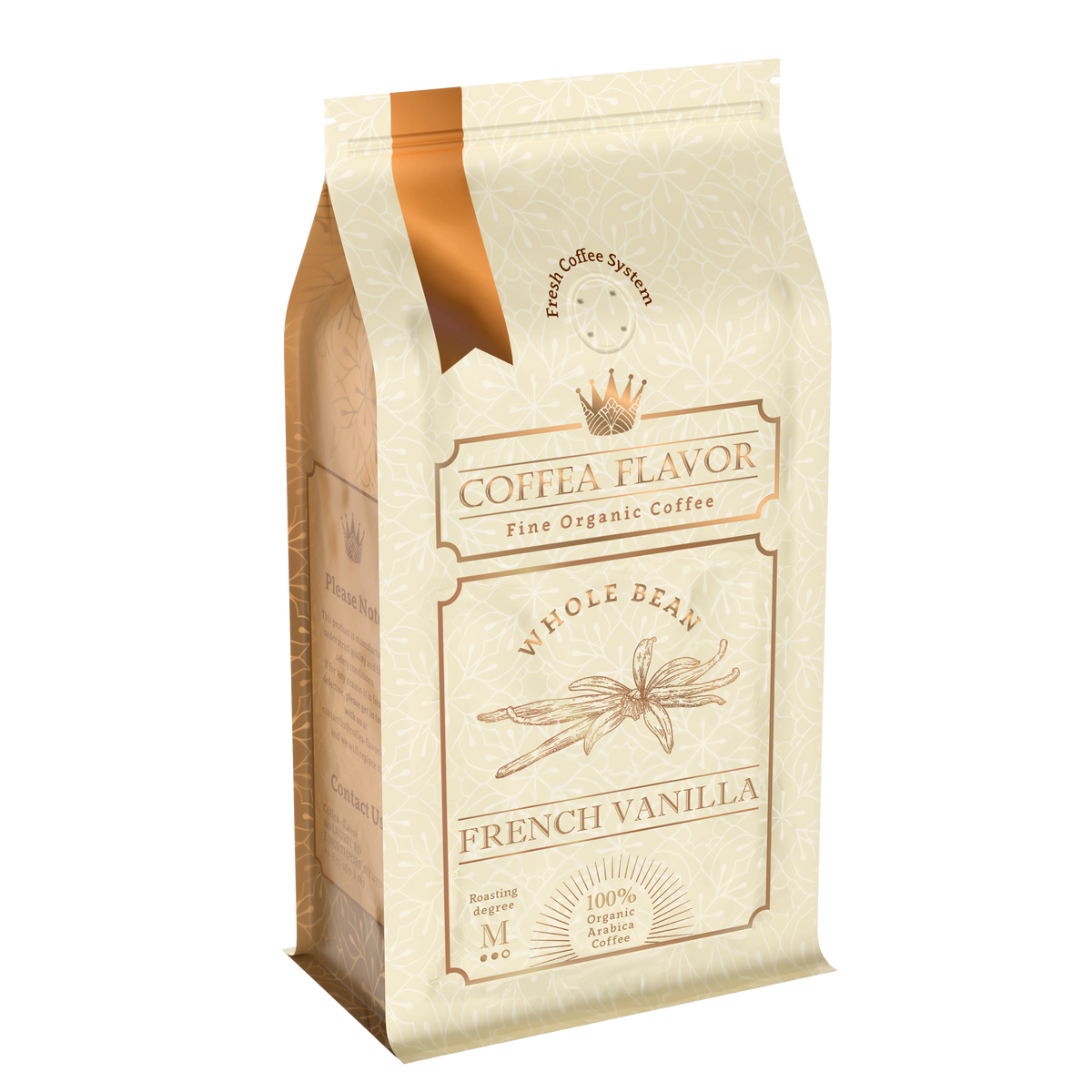 French Vanilla Whole Bean and Ground Coffee – Organic 100% Arabica, Single Origin, Medium Roast