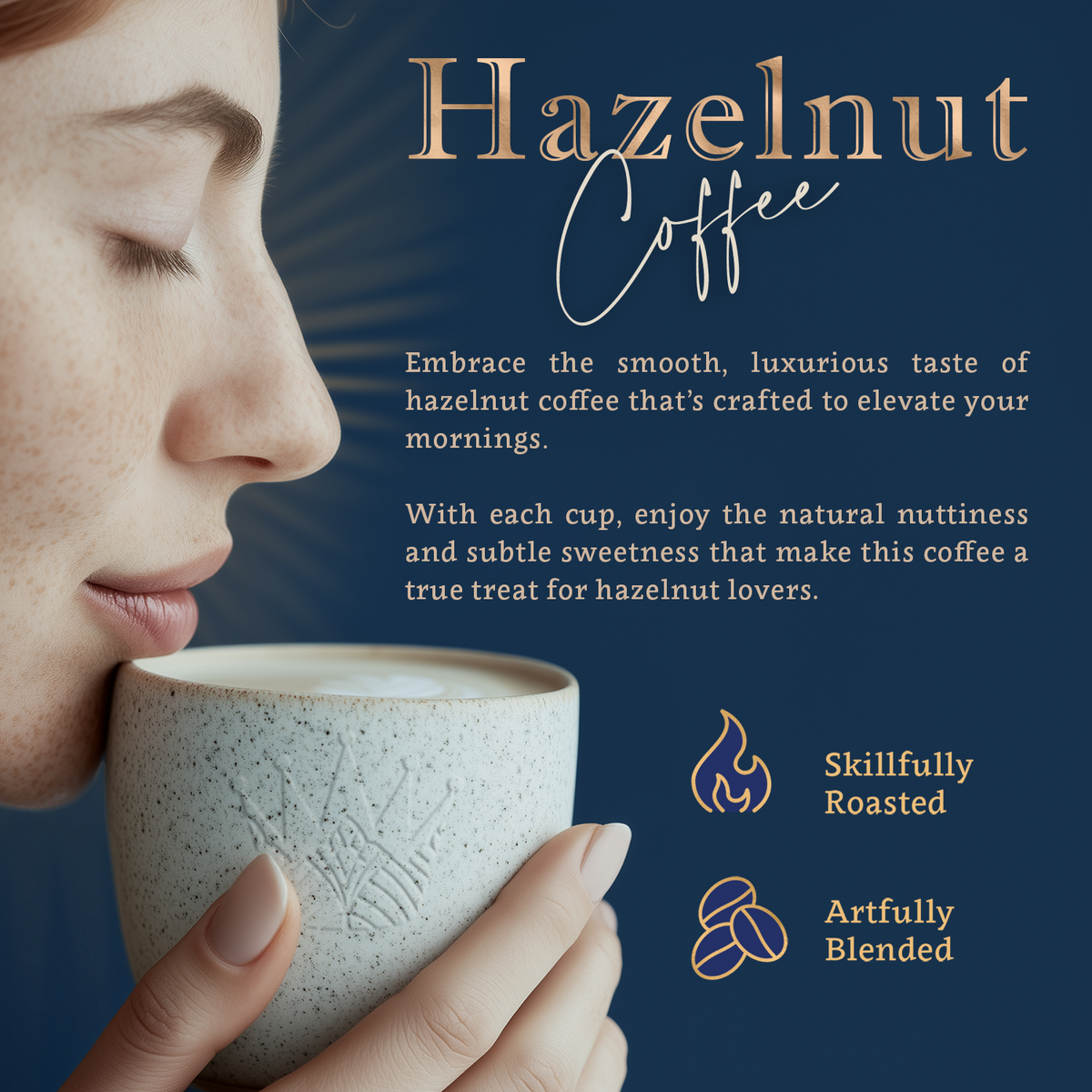 Hazelnut Whole Bean and Ground Coffee – Organic 100% Arabica, Single Origin, Medium Roast