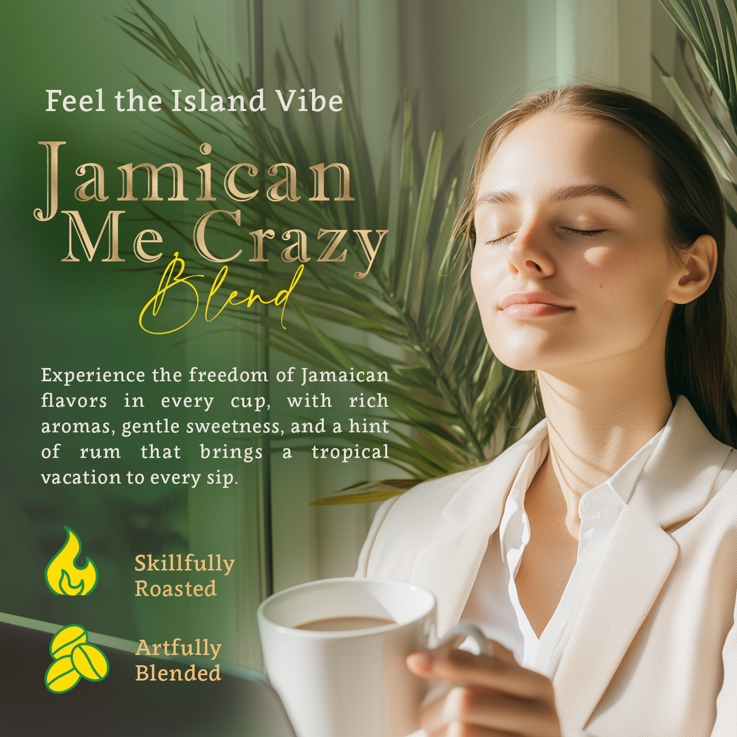 Jamaican Me Crazy Whole Bean and Ground Coffee – Vanilla & Caramel, Organic 100% Arabica, Single Origin, Medium Roast