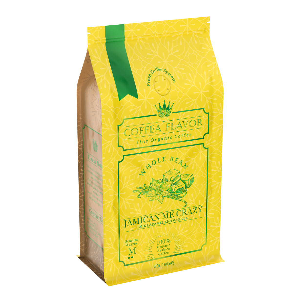Jamaican Me Crazy Whole Bean and Ground Coffee – Vanilla & Caramel, Organic 100% Arabica, Single Origin, Medium Roast