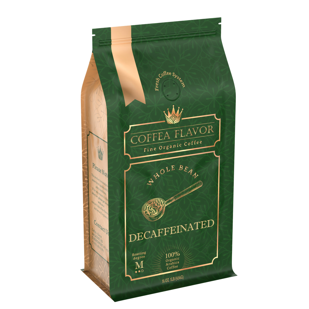 Decaf Whole Bean Coffee - Bold & Smooth, 100% Arabica